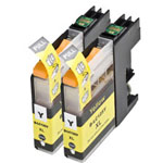 Pack de 2 Brother LC125Y cartouches d'encre compatibles super haute capacité jaune (Ink Hero)