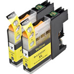 Pack de 2 Brother LC223 (LC221) cartouches d'encre compatibles haute capacité jaune (Ink Hero)