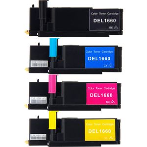 Cartouches de toner compatibles Dell C1660W – lot de 4