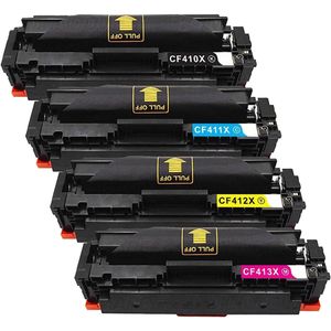 Cartouches de toner compatibles HP 410X – haute capacité, lot de 4