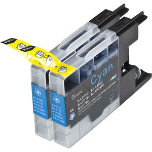 Cartouches d’encre compatibles Brother LC1280C – cyan, capacité extra haute, lot de 2