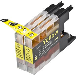 Cartouches d’encre compatibles Brother LC1280Y – jaune, capacité extra haute, lot de 2