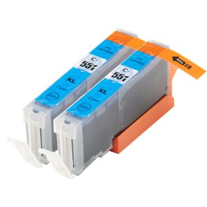 Cartouches d’encre compatibles Canon CLI-551XL – cyan, haute capacité, lot de 2