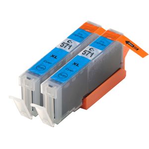 Cartouches d’encre compatibles Canon CLI-571XL – cyan, haute capacité, lot de 2