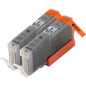 Cartouches d’encre compatibles Canon CLI-571XL – gris, haute capacité, lot de 2
