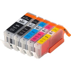 Cartouches d’encre compatibles Canon PGI-580XXL & CLI-581XXL – capacité super haute, lot de 5