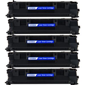 Cartouches de toner compatibles HP 80A – noir, lot de 5 (CF280A)