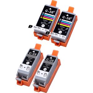 Cartouches d’encre compatibles Canon PGI-35 & CLI-36 – lot de 4