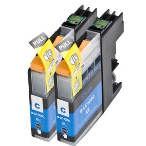Cartouches d’encre compatibles Brother LC125C – cyan, capacité super haute, lot de 2
