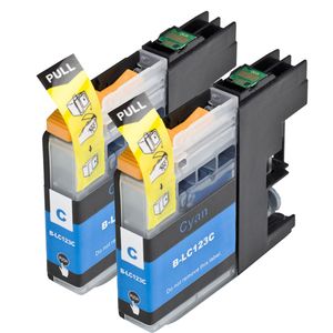 Cartouches d’encre compatibles Brother LC123 / LC121 – cyan, haute capacité, lot de 2