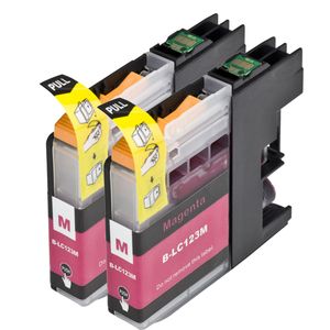 Cartouches d’encre compatibles Brother LC123 / LC121 – magenta, haute capacité, lot de 2