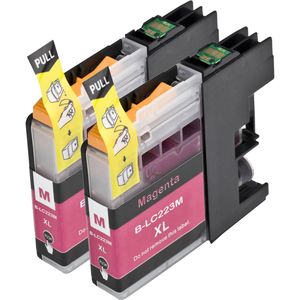 Cartouches d’encre compatibles Brother LC223 – magenta, haute capacité, lot de 2 (remplace LC221)