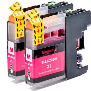 Cartouches d’encre compatibles Brother LC225M – magenta, capacité super haute, lot de 2
