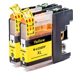 Cartouches d’encre compatibles Brother LC225Y – jaune, capacité super haute, lot de 2