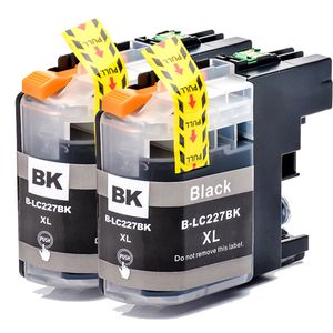 Cartouches d’encre compatibles Brother LC227BK – noir, capacité super haute, lot de 2