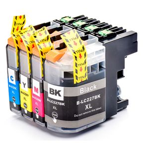 Cartouches d’encre compatibles Brother LC227 & LC225 – capacité super haute, lot de 4
