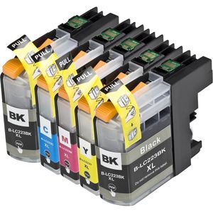Cartouches d’encre compatibles Brother LC223 – haute capacité, lot de 5 (LC221)