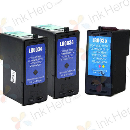 3 stuks Lexmark 34XL / 35XL inktcartridges hoge capaciteit (Ink Hero Huismerk)