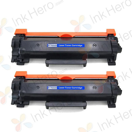 Pack de 2 Brother TN2420 toner compatibles haute capacité noir (Ink Hero)