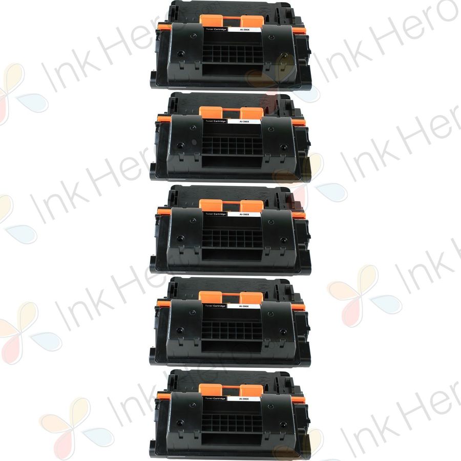 5 stuks HP 90X (CE390X) toner zwart hoge capaciteit (Ink Hero Huismerk)