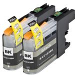 2 stuks Brother LC123 (LC121) inktcartridges zwart hoge capaciteit (Ink Hero Huismerk)